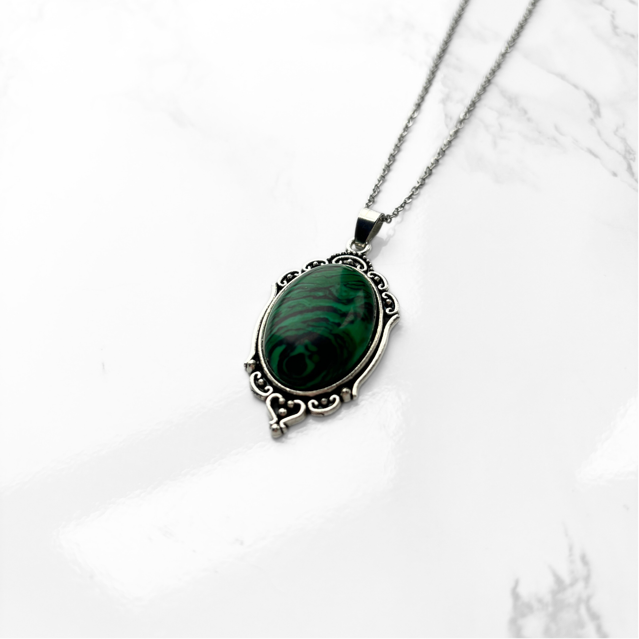 Malachite Pendant Necklace