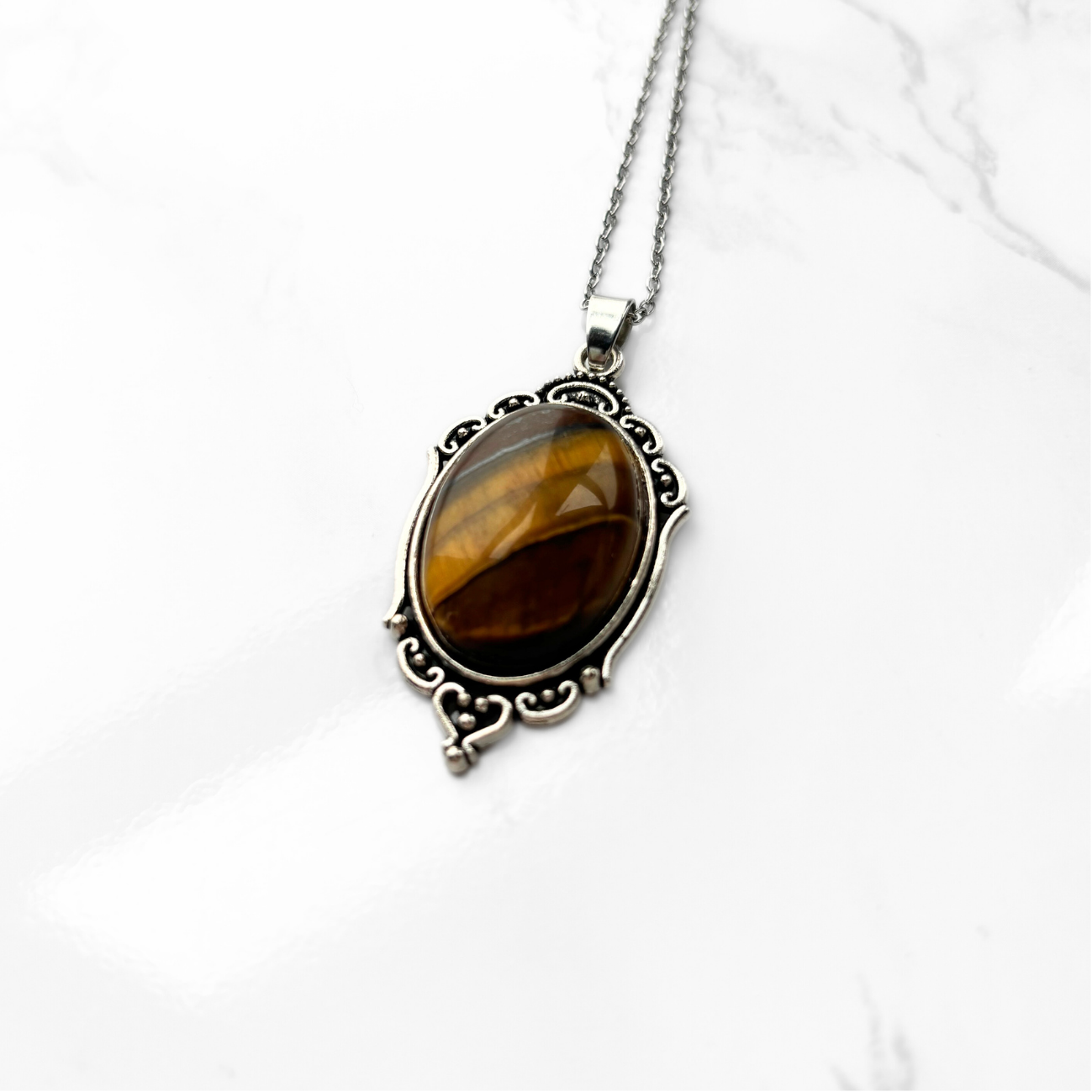 Tiger's Eye Pendant Necklace