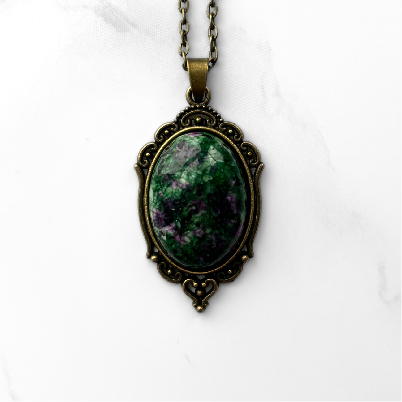 Ruby Zoisite Pendant Necklace