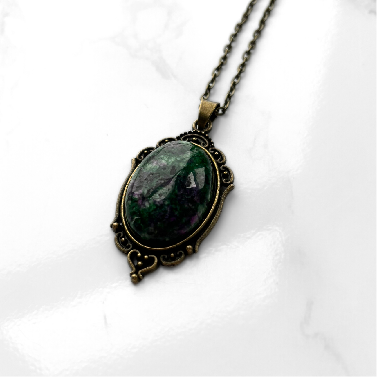 Ruby Zoisite Pendant Necklace
