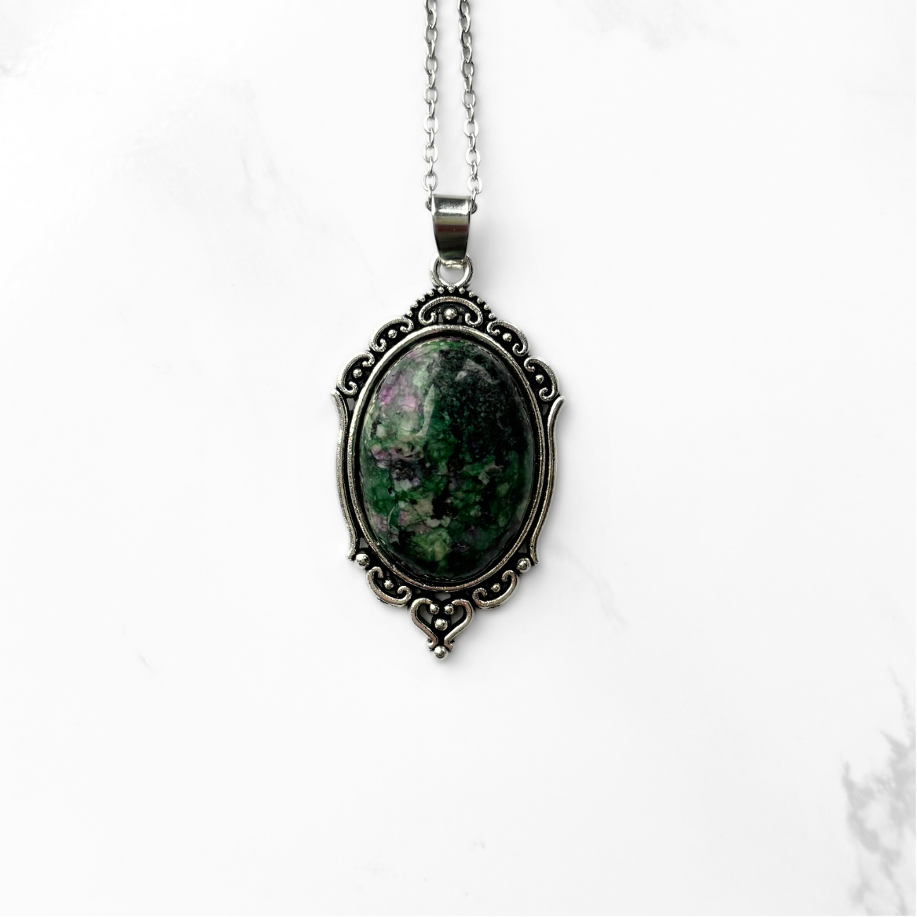 Ruby Zoisite Pendant Necklace