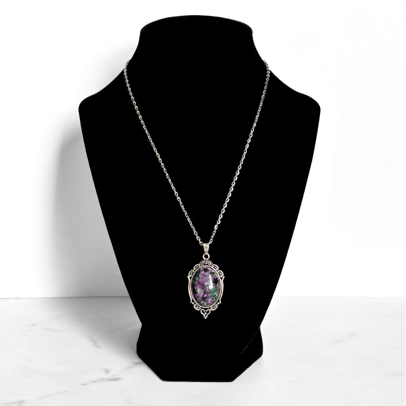 Ruby Zoisite Pendant Necklace