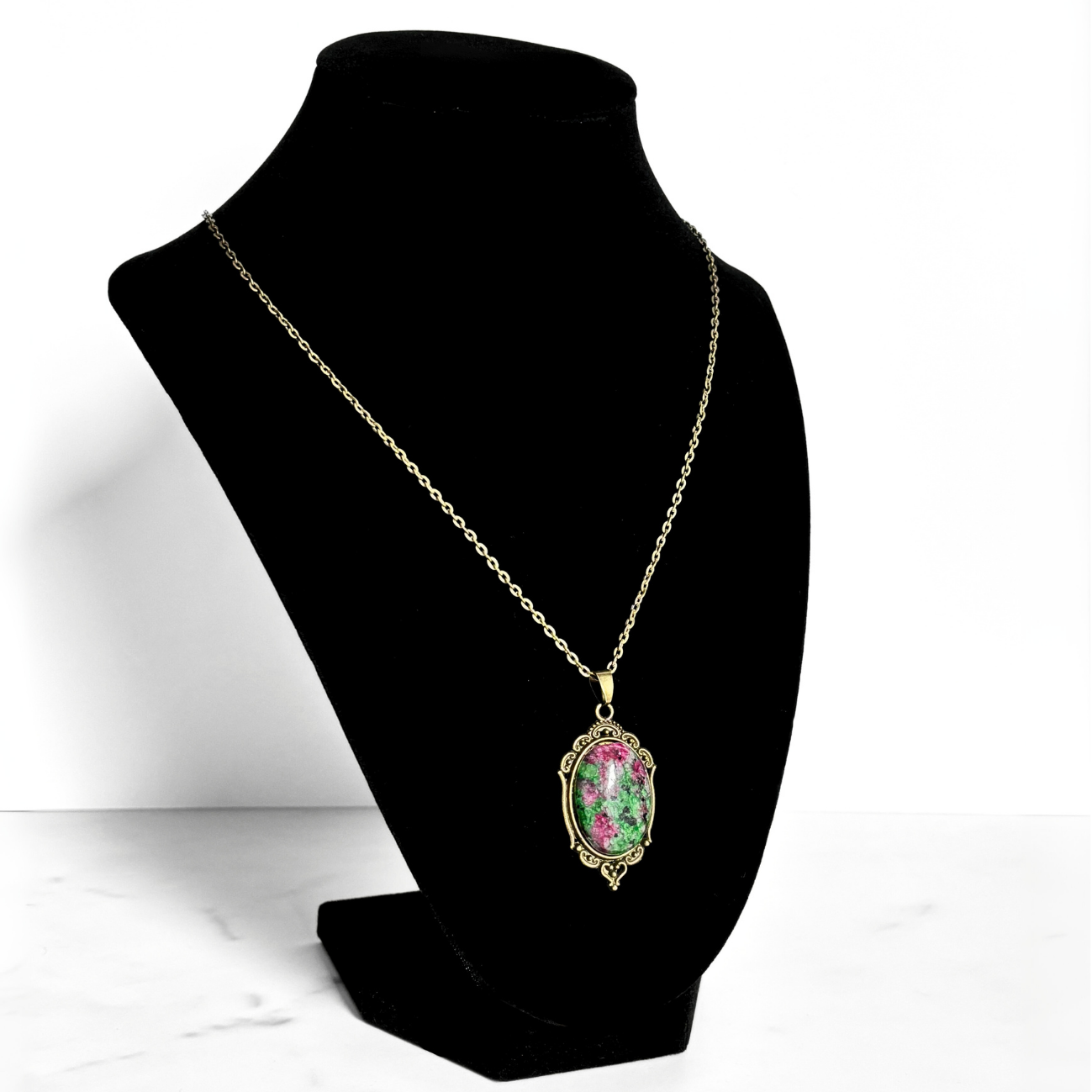 Ruby Zoisite Pendant Necklace