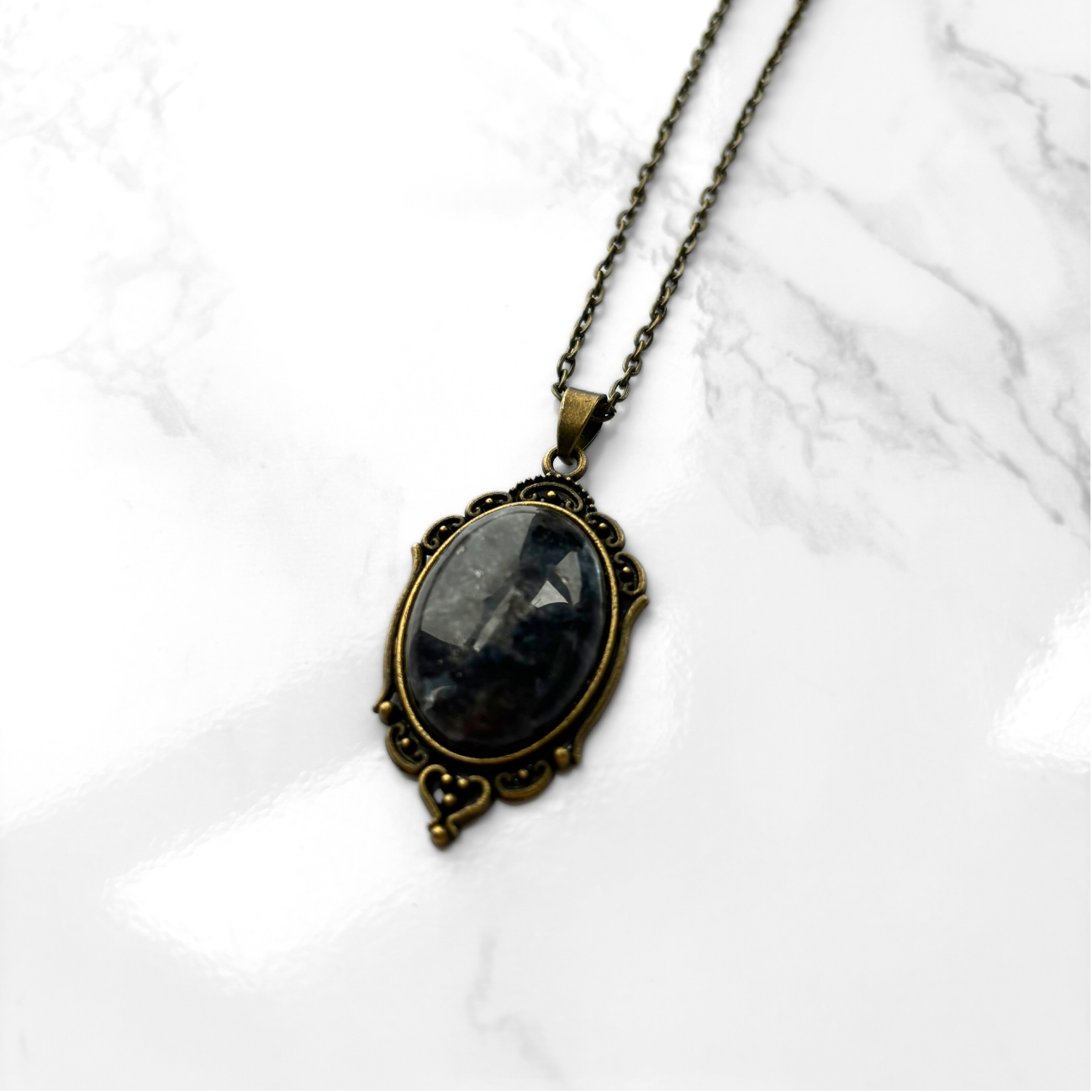 Black Labradorite Pendant Necklace