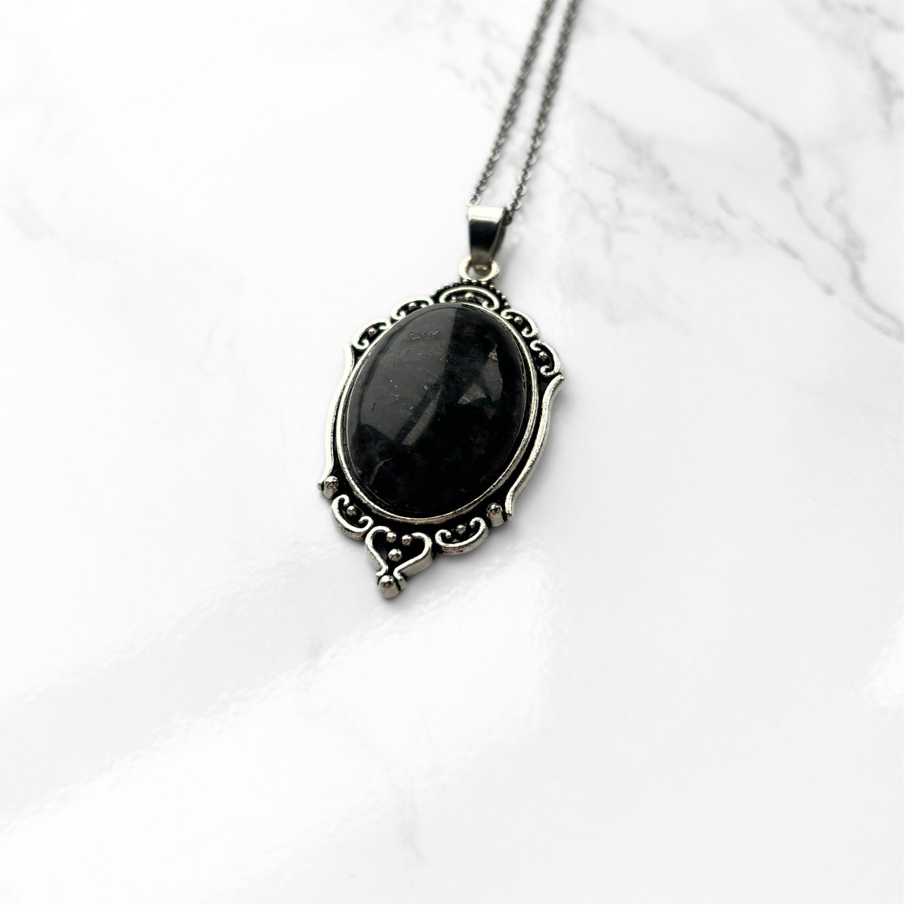 Black Labradorite Pendant Necklace