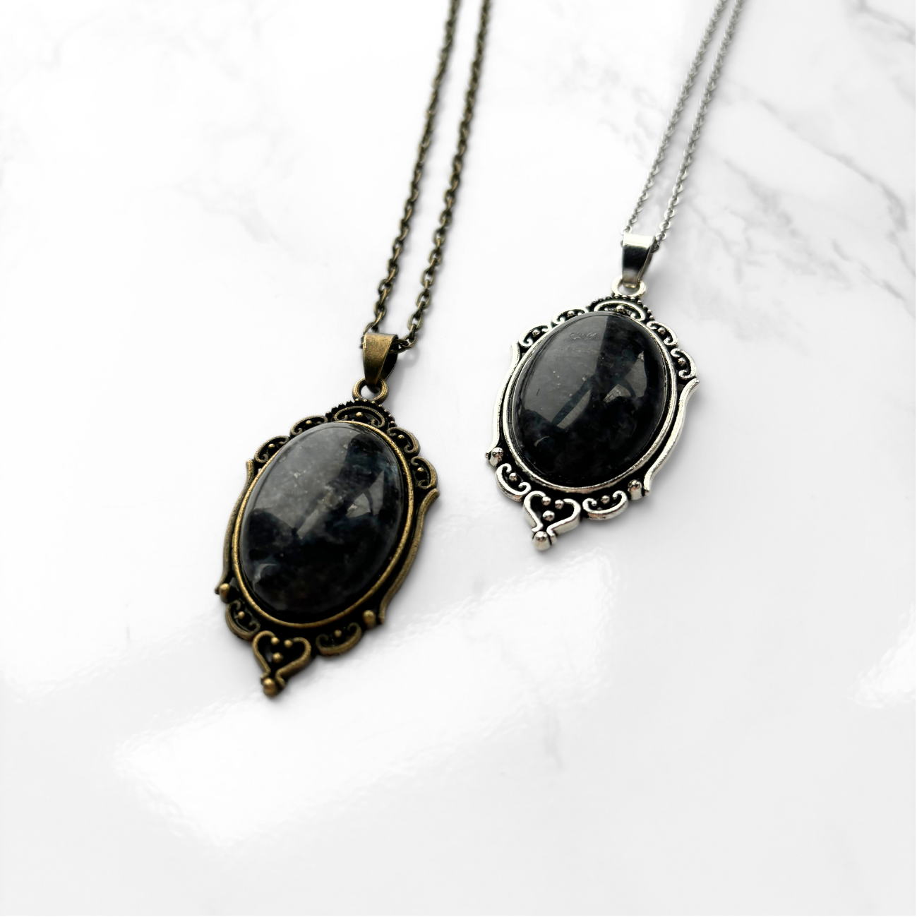 Black Labradorite Pendant Necklace