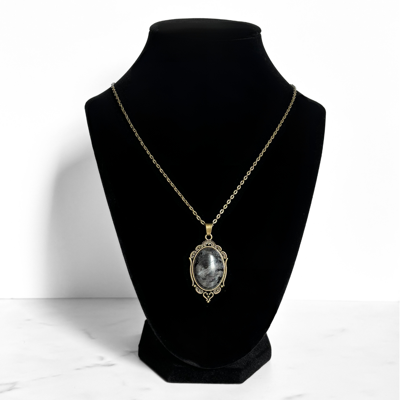 Black Labradorite Pendant Necklace
