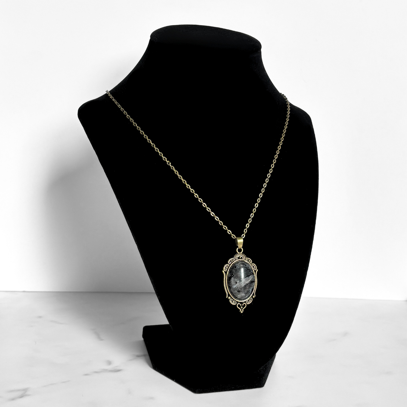 Black Labradorite Pendant Necklace