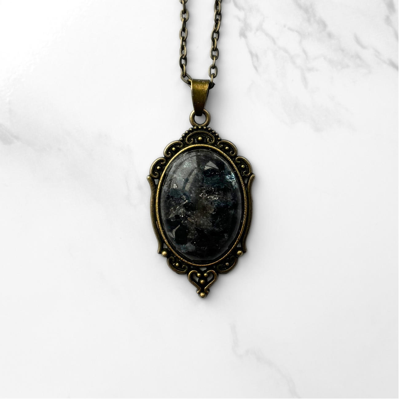 Black Labradorite Pendant Necklace