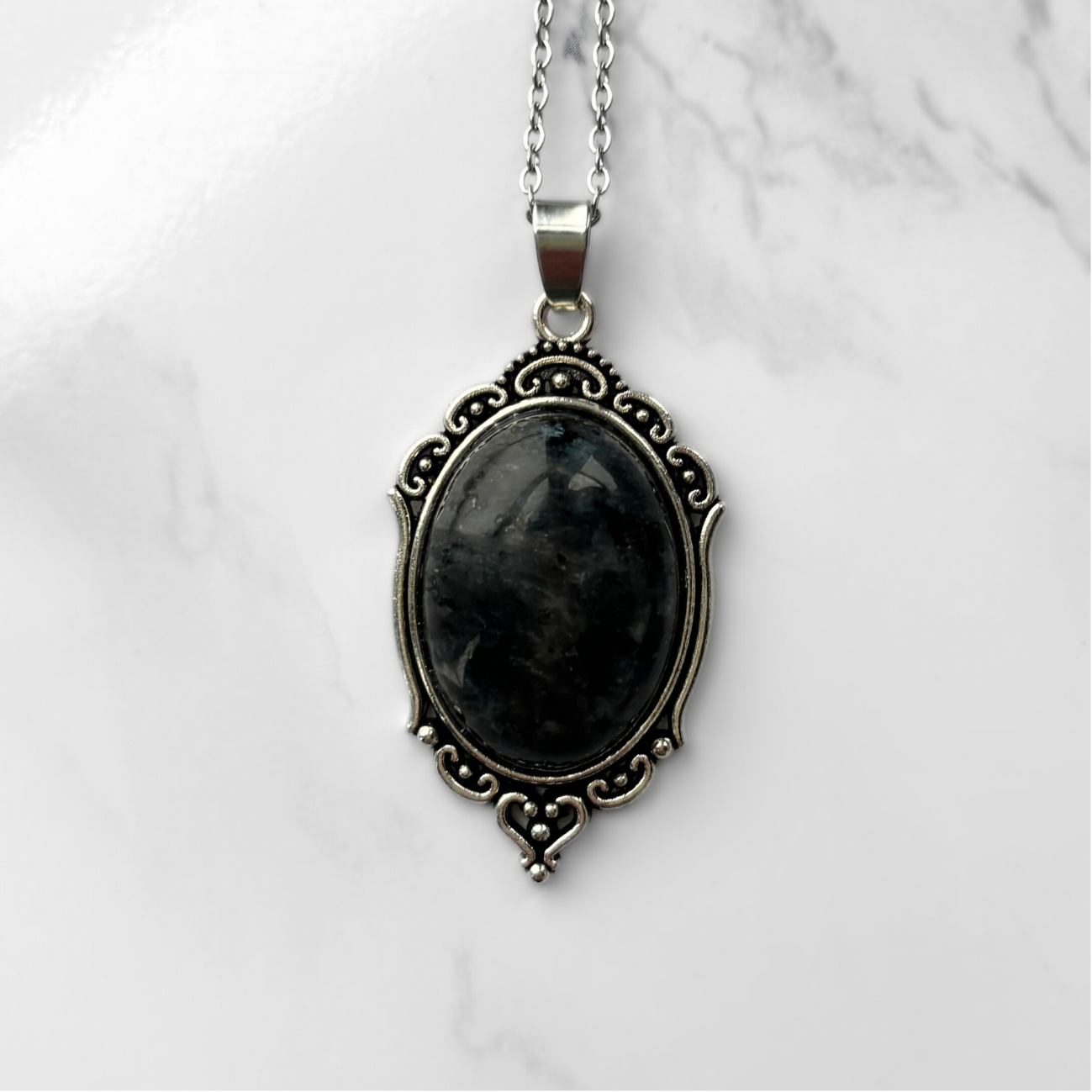 Black Labradorite Pendant Necklace