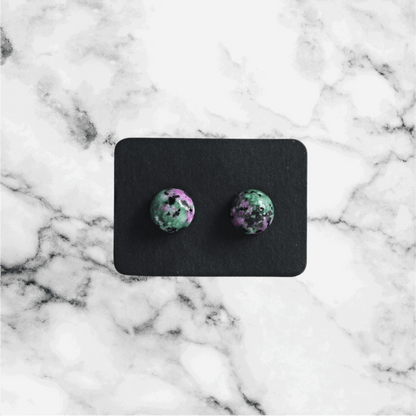 Ruby Zoisite Earrings - The Poison Path